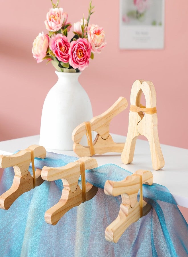 Simgoing 6 Pcs Wooden Play Clips for Kids Montessori and Waldorf Fort Building Kit Silk Clips Giant Wooden Handmade Fort Building for Blankets Silk Construction(White) - Image 5